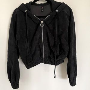 black cropped corduroy jacket